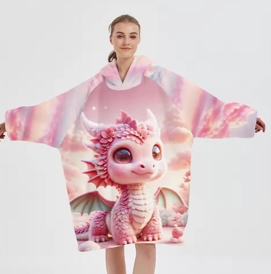 ซื้อ อัตราการพิมพ์ตําแหน่งอานิเมะ ผ้าใบห่มใหญ่ Hoodie ผ้าห่ม Wearable OEM online manufacture