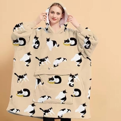 ซื้อ สัตว์ หรูหรา แฟลนเนล Hoodie ผ้าห่ม online manufacture