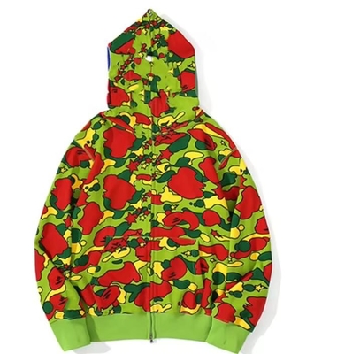 ซื้อ สามารถปรับแต่งได้ คาโมหน้าเต็ม ซิปขึ้น Hoodie 100% ผ้าใบ ซิปเต็ม Hoodie online manufacture