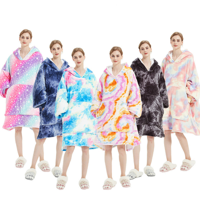 ซื้อ ครบครัน Custom Flannel Romper ไพจาม่าขนาดใหญ่ผ้าห่ม Hoodie สีพิมพ์ online manufacture