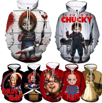 ซื้อ ชัคกี้ พิมพ์ Hoodie ขนาดใหญ่ ผู้ชาย หนังสลาก 3D พิมพ์ Hoodies online manufacture