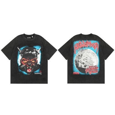 ซื้อ ชายขนาดใหญ่ กราฟฟิก Tee คอสเต็ป คอกสั้น แขนสั้น เสื้อถนน วินเทจ online manufacture