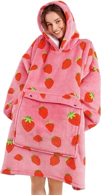 OEM Premium Sherpa Wearable Blanket With Hood Size One Fits All ผ้าห่มแบบใส่ได้พร้อมกับหมวก