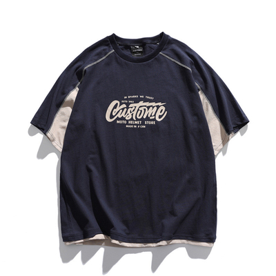 การพิมพ์โลโก้ ผ้าปู ล้าง วินเทจ ขนาดใหญ่ กราฟิค เทส Crewneck Cool