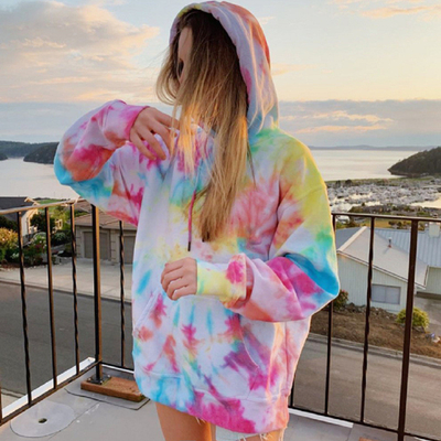 สีเข็มขัดแบบฝากเอง พิมพ์ Hoodie ขนาดใหญ่ Casual