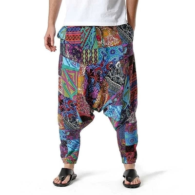 สูบลิเมชั่น พิมพ์ Drop Crotch Sweatpants Baggy แฟรนช์ เทอร์รี่ เสื้อกีฬา รุ่นใหญ่