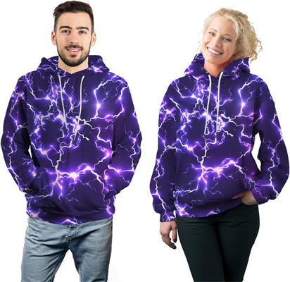 ยูนิเซ็กซ์ ชายใหม่ Hoodies ความใหม่ Cool Lightning กราฟิค Hoody หัวหมี Sweatshirts Hooded